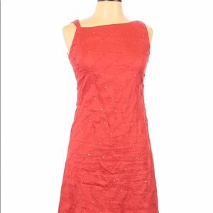 Orange coral asymmetrical vintage sheath dress